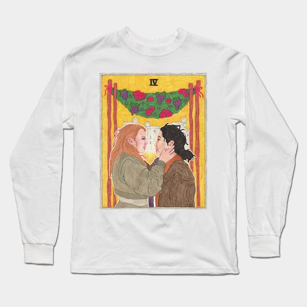 villaneve four of wands Long Sleeve T-Shirt by evthewitch